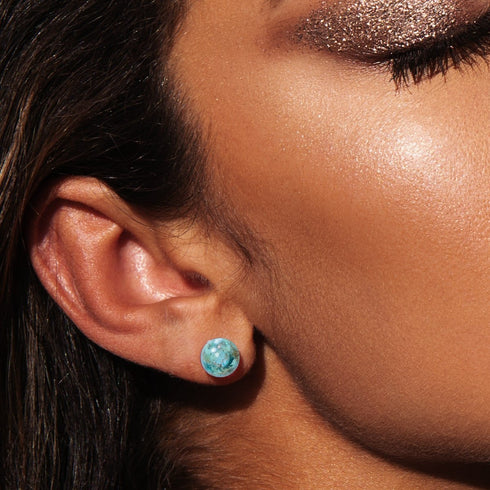 Arktisblau | 925er Sterlingsilber | Glühwürmchen-Glas-Ohrstecker